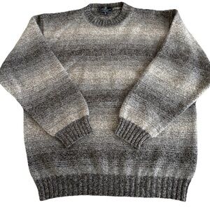 LES COPAINS 100% Cashmere Made In Italy Beige Gray Ombré Sweater Sz Large EU50